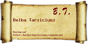 Belba Tarziciusz névjegykártya